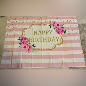 NIBag Oversized 7’(w) x 5’(h) Vinyl Happy Birthday Backdrop Banner